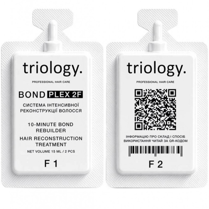 Холодне відновлення triology. Система інтенсивної реконструкції волосся BONDPLEX 2F (1 пара - 2 саше)