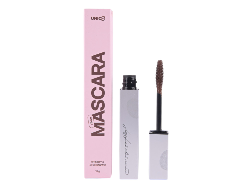 Термотуш для вій з пептидами UNICO BROWN TERMO MASCARA