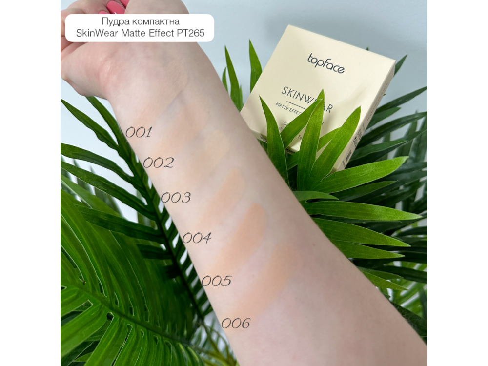 Компактна пудра для обличчя Topface Skin Wear Matte Effect Powder PT265 06 