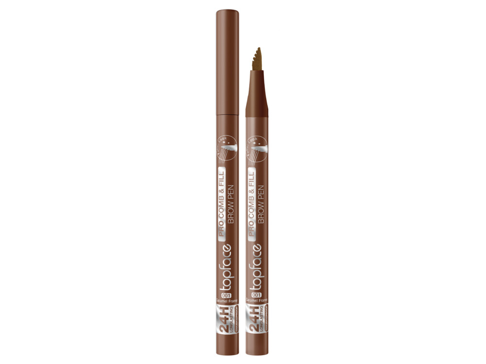 Маркер для брів Topface PT620 Pro Comb & Fill Brow Pen 001 Caramel Frame світло-коричневий