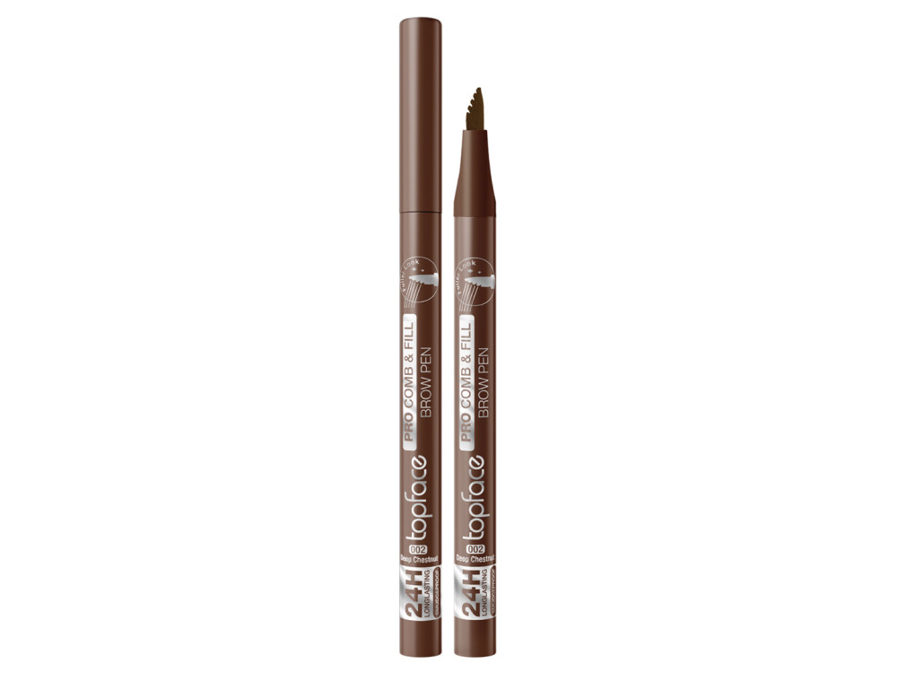 Маркер для брів Topface PT620 Pro Comb & Fill Brow Pen 002 Deep Chestnut темно-коричневий