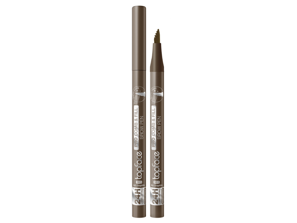 Маркер для брів Topface PT620 Pro Comb & Fill Brow Pen 003 Ash Graphite сіро-коричневий