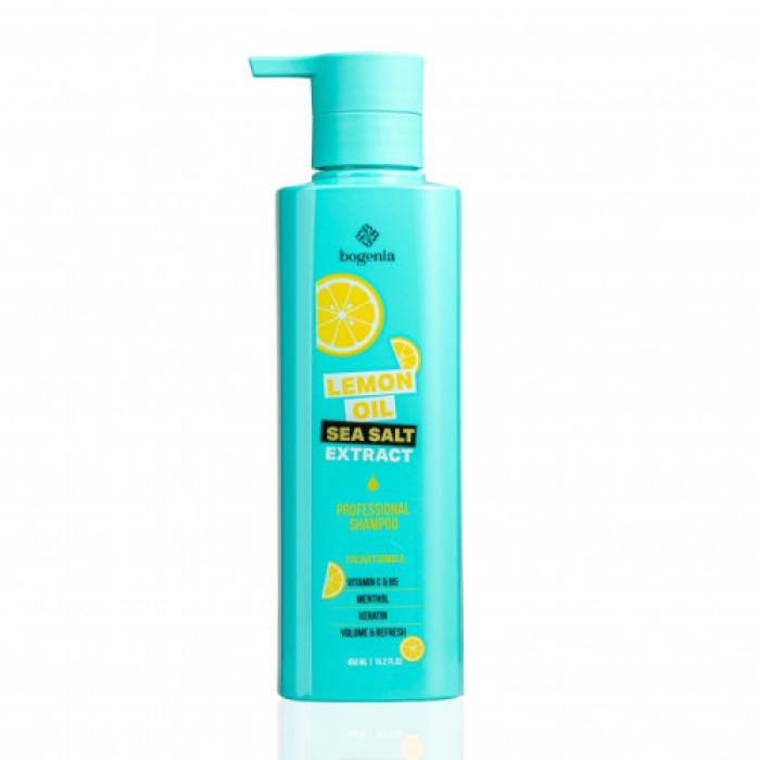 Шампунь для волосся з екстрактом морської солі та олією лимона Bogenia Lemon Oil & Sea Salt Shampoo BG440 450 мл