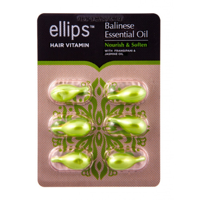 Капсули для живлення та пом’якшення волосся Ellips Hair Vitamin Балі з олією плюмерії, 6 шт по 1мл
