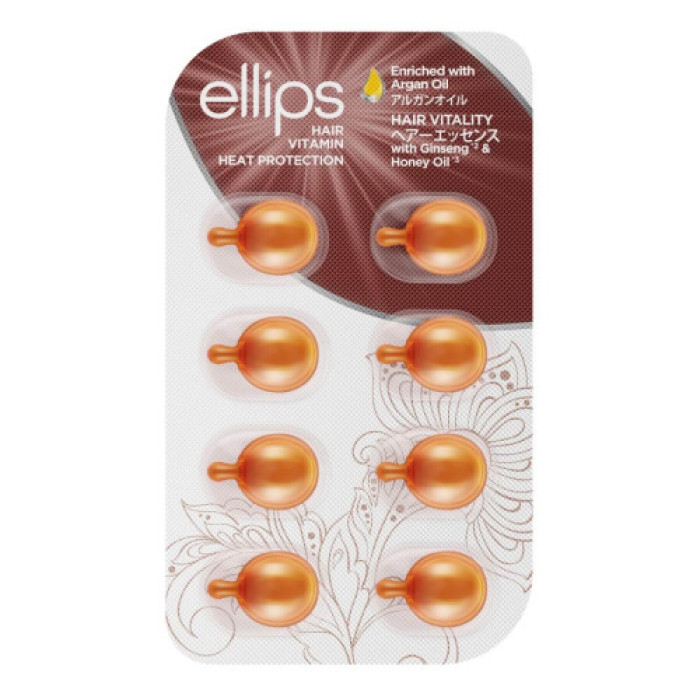 Капсули для зміцнення волосся Ellips Hair Vitamin з женьшенем та медом, 8 шт по 1мл