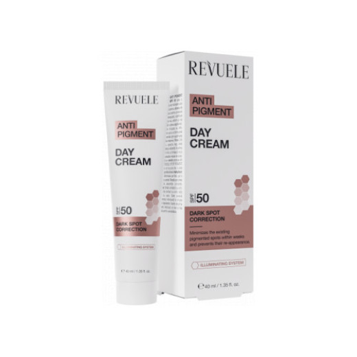 Крем для обличчя Денний проти пігментації Revuele SPF 50, 40 мл